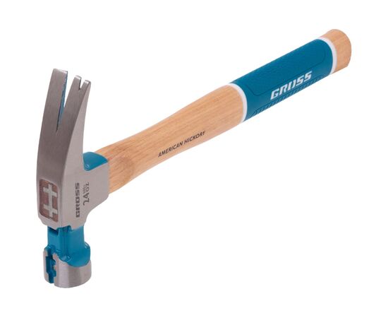  Молоток-гвоздодер GROSS American Hickory (10425) 680 г, угол 75, магнит, обрезиненная рукоятка 