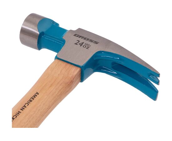  Молоток-гвоздодер GROSS American Hickory (10425) 680 г, угол 75, магнит, обрезиненная рукоятка 