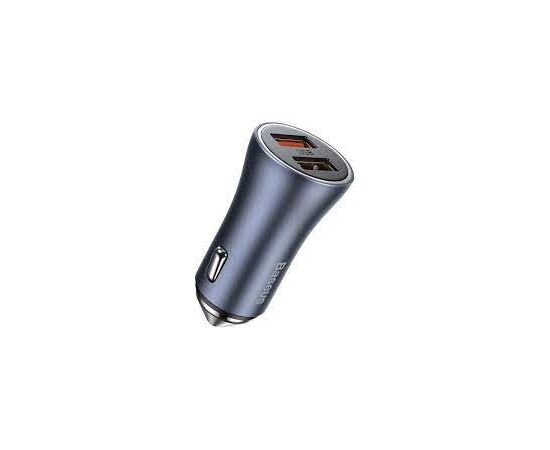  АЗУ Baseus Golden Contactor Max Dual Fast Charger Car Charger U+U 60W Dark Gray 