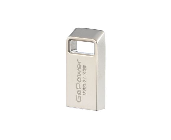  USB-флешка GoPower Mini (00-00027357) 16GB USB2.0 металл серебряный 