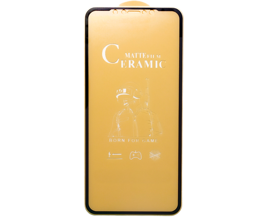  Защитная пленка Ceramics для iPhone 7/8/SE, гибкое матовое, прозрачный+белая рамка 