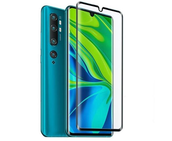  Защитное стекло для Xiaomi Mi 10/Mi 10 Pro, Full Glue 3D, закругленное под экран, прозрачный+черная рамка 
