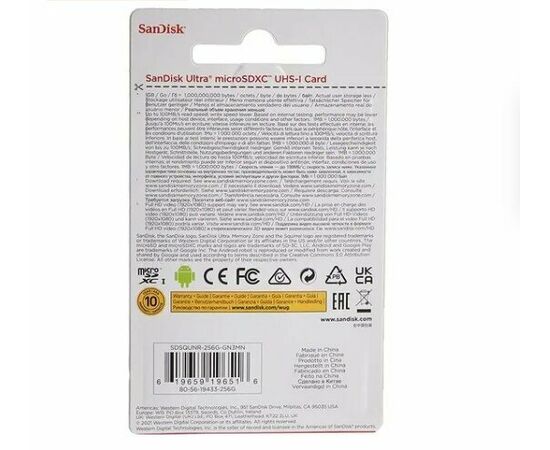  Карта памяти SANDISK UHS-I SDSQUNR-256G-GN3MN Micro SDXC 256GB 