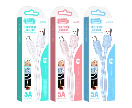  Кабель USB на Micro USB Jokade силиконовый 5A JA029 (white) 