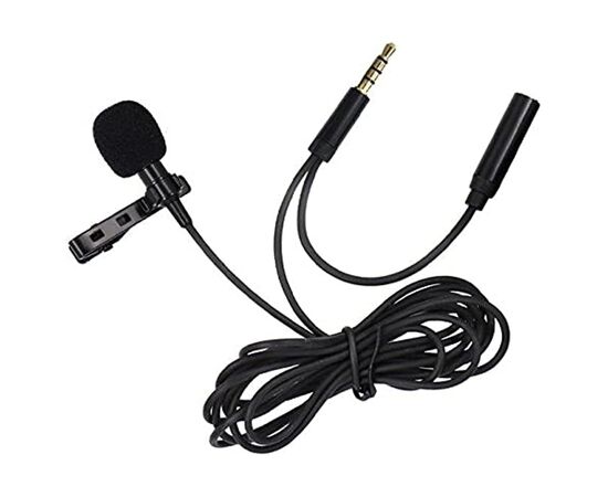 Микрофон CANDC DC-C5, петличный, Jack 3.5mm+AUX, черный 