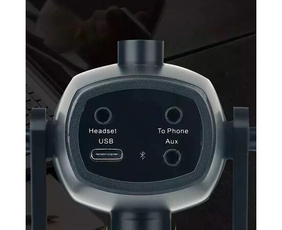  Микрофон универсальный кардиоидный JMARY MC-PW10, Type-C+Bluetooth+AUX, черный 