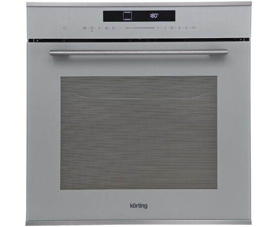  Духовой шкаф Korting OKB 1340 GBXGr MW серое стекло+черная нержавеющая сталь 