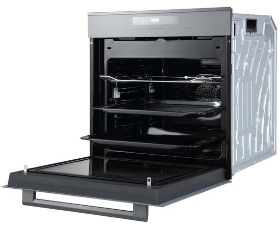  Духовой шкаф Korting OKB 1340 GBXGr MW серое стекло+черная нержавеющая сталь 