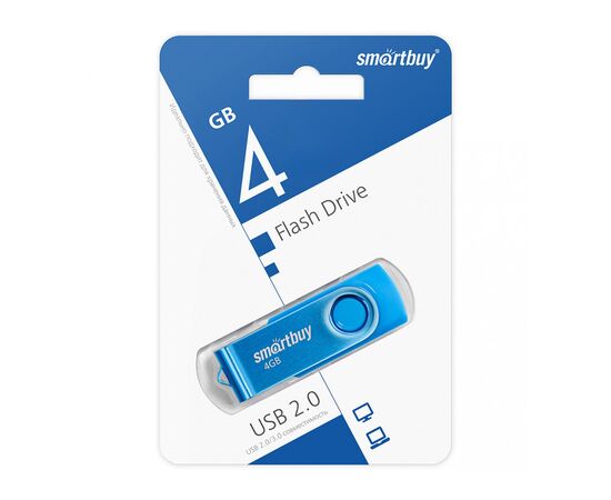  Флэш накопитель USB 4 Гб Smart Buy Twist (blue) (220874) 