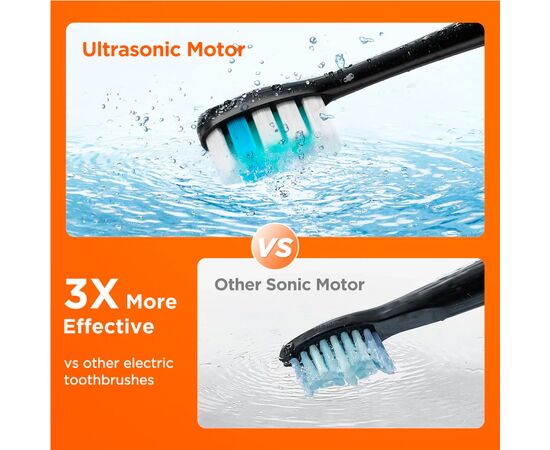  Электрическая зубная щетка Bitvae S2 Toothbrush (S2 Black) (чехол 8 насадок) с поддержкой прилоложения для смартфонов (S2) GLOBAL, черная 
