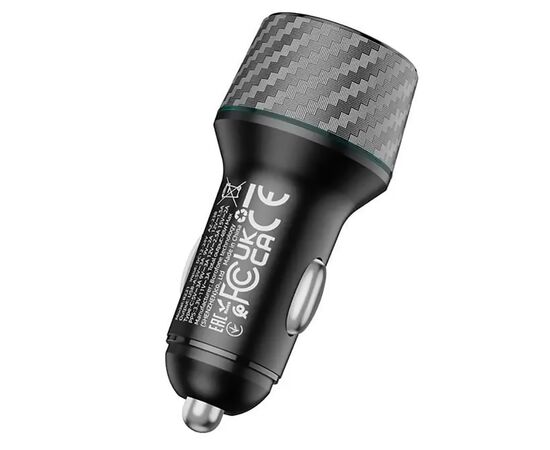 Адаптер Автомобильный Borofone BZ21 Brilliant PD/QC3.0 48W USB/Type-C (black carbon) (219464) 