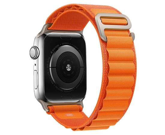 Нейлоновый браслет ApW27   Alpine Loop (Альпийская петля) для смарт часов Apple Watch 38/40/41 mm/ тканевый сменный спортивный  (эпл вотч) / оранжевый 