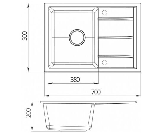  Мойка для кухни EMAR Quartz EMQ-1700.Q барит 