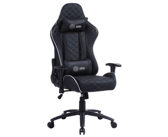  Кресло игровое Cactus CS-CHR-030BLS черный/серебристый с подголов. 