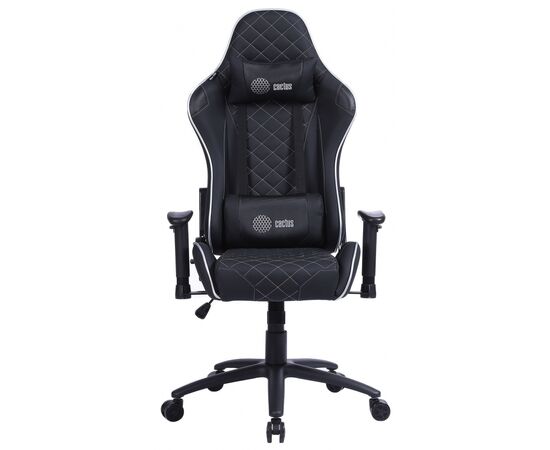  Кресло игровое Cactus CS-CHR-030BLS черный/серебристый с подголов. 