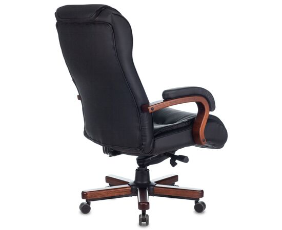 Кресло  Бюрократ T-9926Walnut/Black кожа черный 