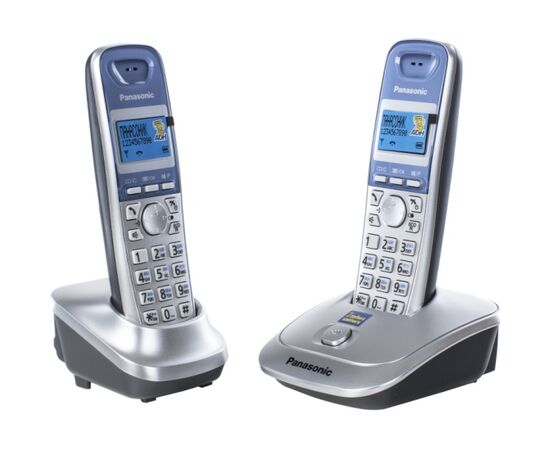  Радиотелефон Panasonic KX-TG2512RUS (серебристый, 2 трубки) 