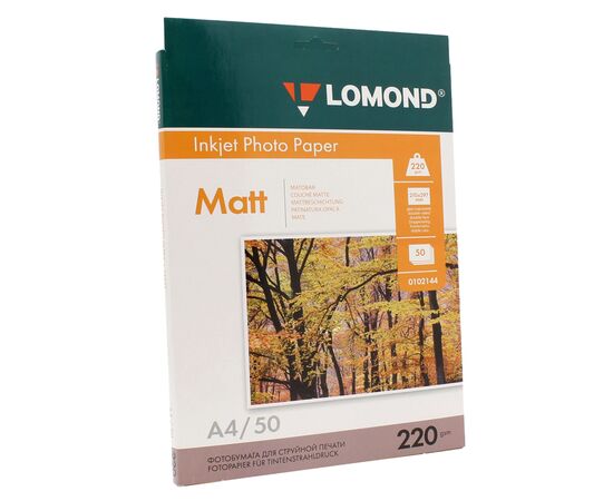  Фотобумага Lomond 0102144 A4/220г/м2/50л./белый матовое/матовое для струйной печати 