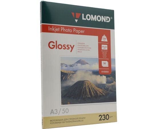  Фотобумага Lomond 0102025 A3/230г/м2/50л./белый глянцевое для струйной печати 