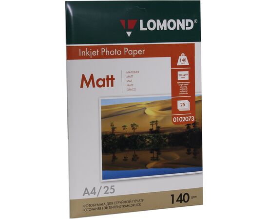  Бумага Lomond 0102073 A4/140г/м2/25л./белый матовое для струйной печати 