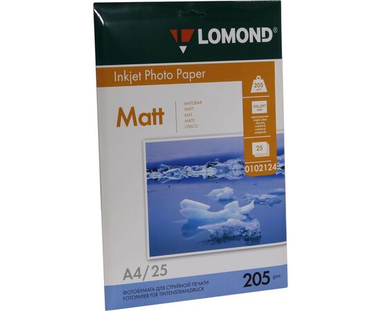  Фотобумага Lomond 0102124 A4/205г/м2/25л./белый матовое для струйной печати 
