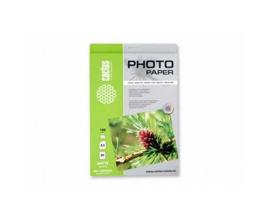  Фотобумага Cactus CS-MSA310020 A3/100г/м2/20л/белый матовое самоклей. для струйной печати 