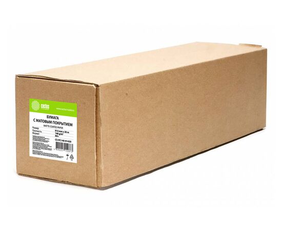  Бумага Cactus CS-PC140-91430 36"(A0) 914мм-30м/140г/м2/белый матовое универсальная (с покрытием) втулка:50.8мм (2") 