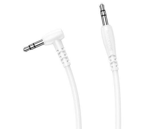  BOROFONE BL10/ AUX аудио кабель/угловой 3.5 mm jack - 3.5 mm jack/ 1m/ White 