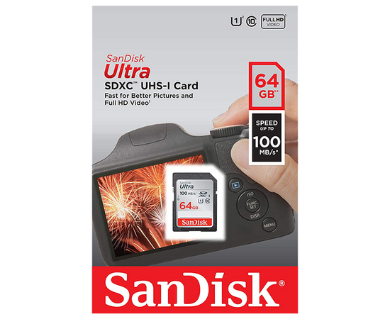  Карта памяти SanDisk Ultra SDSDUNB-064G-GN6IN 64GB SDXC Class 10 UHS-I 