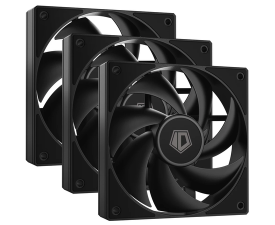  Вентилятор ID-COOLING AF-125-K Trio (3 in 1) 120x120x25мм (PWM, резиновые углы, черный, 500-2000об/мин) Box 