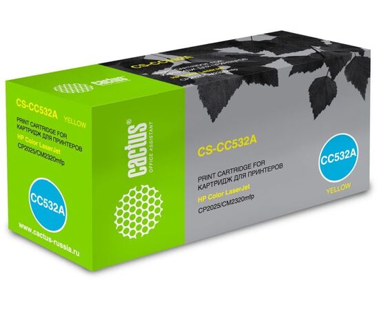  Тонер Картридж Cactus CS-CC532A желтый для HP Color LaserJet CP2025/CM2320mfp (2800стр.) 