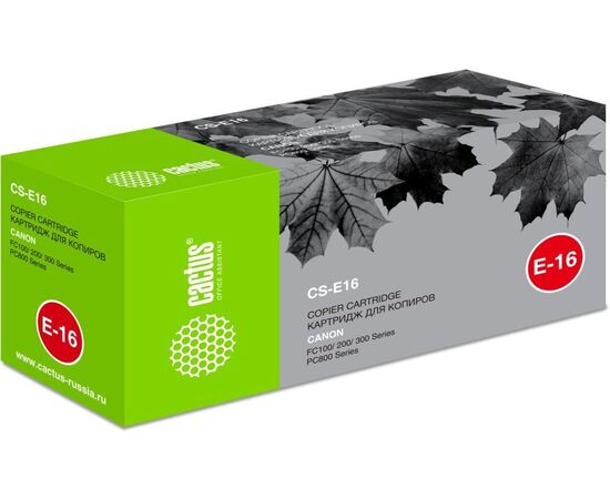  Тонер Картридж Cactus CS-E16 черный для Canon FC100 200 300 Series PC800 Series (2000стр.) 