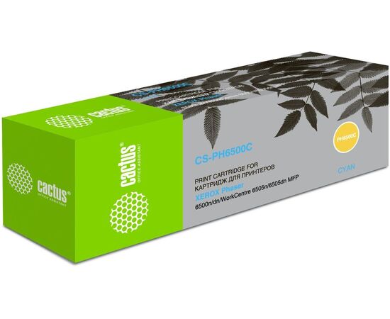  Тонер Картридж Cactus CS-PH6500C (106R01601) голубой для Xerox 6500/6505 (2500стр.) 
