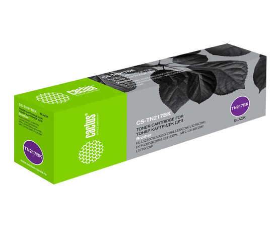 Картридж Cactus TN-217B (CS-TN217BK) черный лазерный (3000стр.) для Brother HL3230/DCP3550/MFC3770 