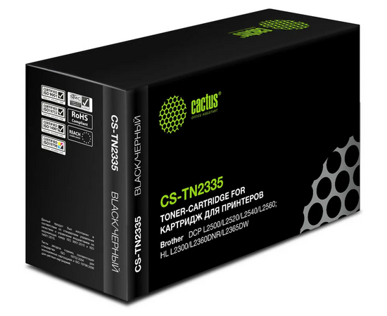  Картридж Cactus TN-2335 (CS-TN2335) черный лазерный (1200стр.) для Brother DCP L2500/L2520/L2540/L2560 