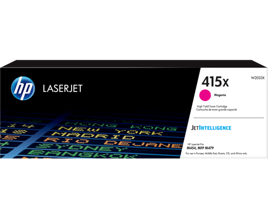  Картридж HP 415X W2033XH для LJ Pro M454/MFP M479/M480f пурпурный 6000 стр желтая уп. 