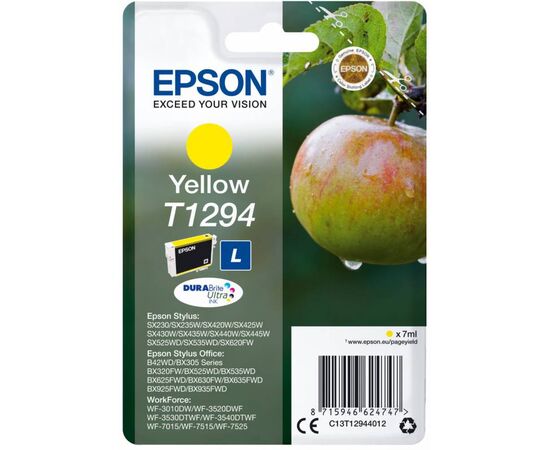  Картридж струйный Epson T1294 C13T12944012 желтый (7мл) для Epson SX420W/BX305F 