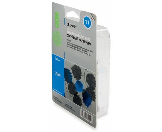  Картридж струйный Cactus CS-C4836 голубой для №11 HP 2000/2500/1000/1100/1200 (29ml) 