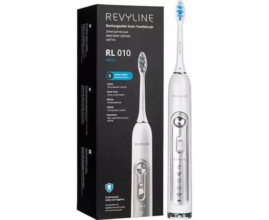  Электрическая зубная щетка REVYLINE RL 010 насадки для щётки 3шт, цвет белый [4658] 