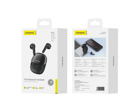  Беспроводные Bluetooth-наушники Foneng BL151 (Black) 