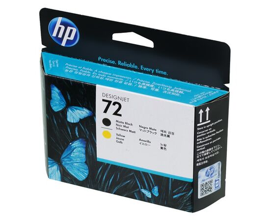  Печатающая головка HP 72 C9384A черный матовый/желтый для HP DJ T1100/T610/T1120/T1200/T1118 