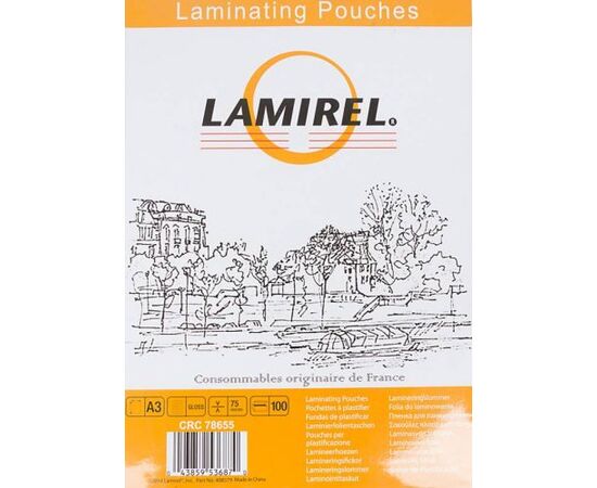  Пленка для ламинирования Fellowes 75мкм A3 (100шт) глянцевая Lamirel (LA-78655) 