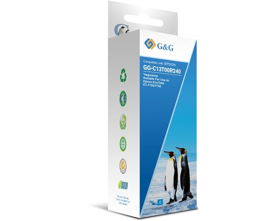  Чернила G&G GG-C13T00R240 голубой70мл для Epson EcoTank 7700/7750 
