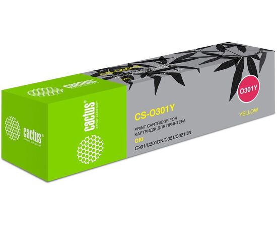  Тонер-картридж Cactus CS-O301Y для OKI C301/321 жёлтый 1500 страниц 