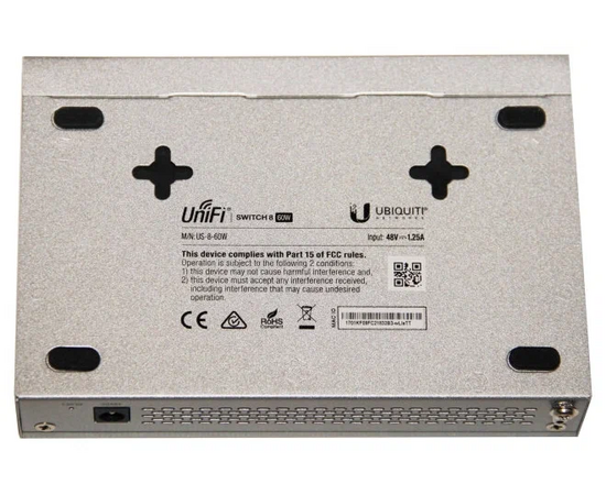  Коммутатор Ubiquiti UniFi (US-8-60W) Switch 8-60W 8х 1G RJ45, раздача 15.4 Вт, (026188) 
