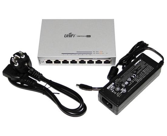  Коммутатор Ubiquiti UniFi (US-8-60W) Switch 8-60W 8х 1G RJ45, раздача 15.4 Вт, (026188) 