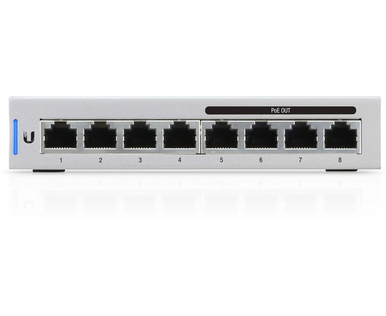  Коммутатор Ubiquiti UniFi (US-8-60W) Switch 8-60W 8х 1G RJ45, раздача 15.4 Вт, (026188) 
