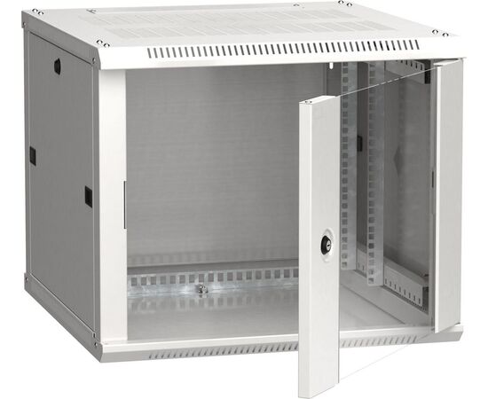  Шкаф коммутационный ITK (LWR3-09U66-GF) настенный 9U 600x600мм пер.дв.стекл серый сталь 