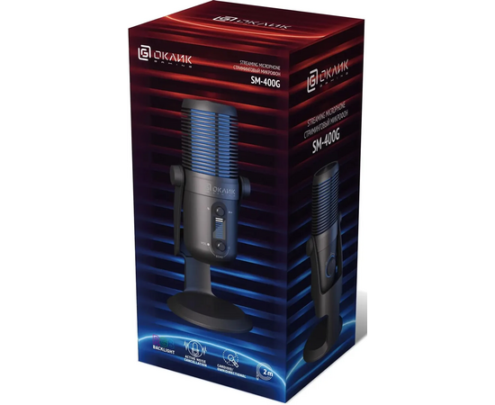  Микрофон проводной OKLICK SM-400G 2м черный 