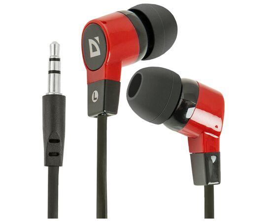  Проводные наушники внутриканальные Defender Basic-619 Jack 3,5  (black/red) (218096) 